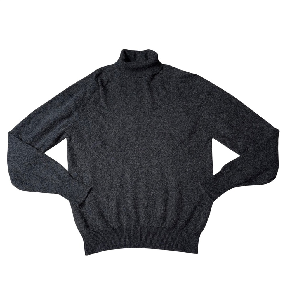Best of Scotland Turtleneck Sweater Women Large Charcoal Grey Excellent Cashmere